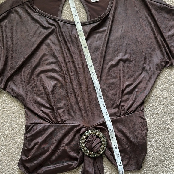 Joseph Ribkoff Vintage Snakeskin Brown Blouse with Belted Detail Women’s 6 - Picture 11 of 13